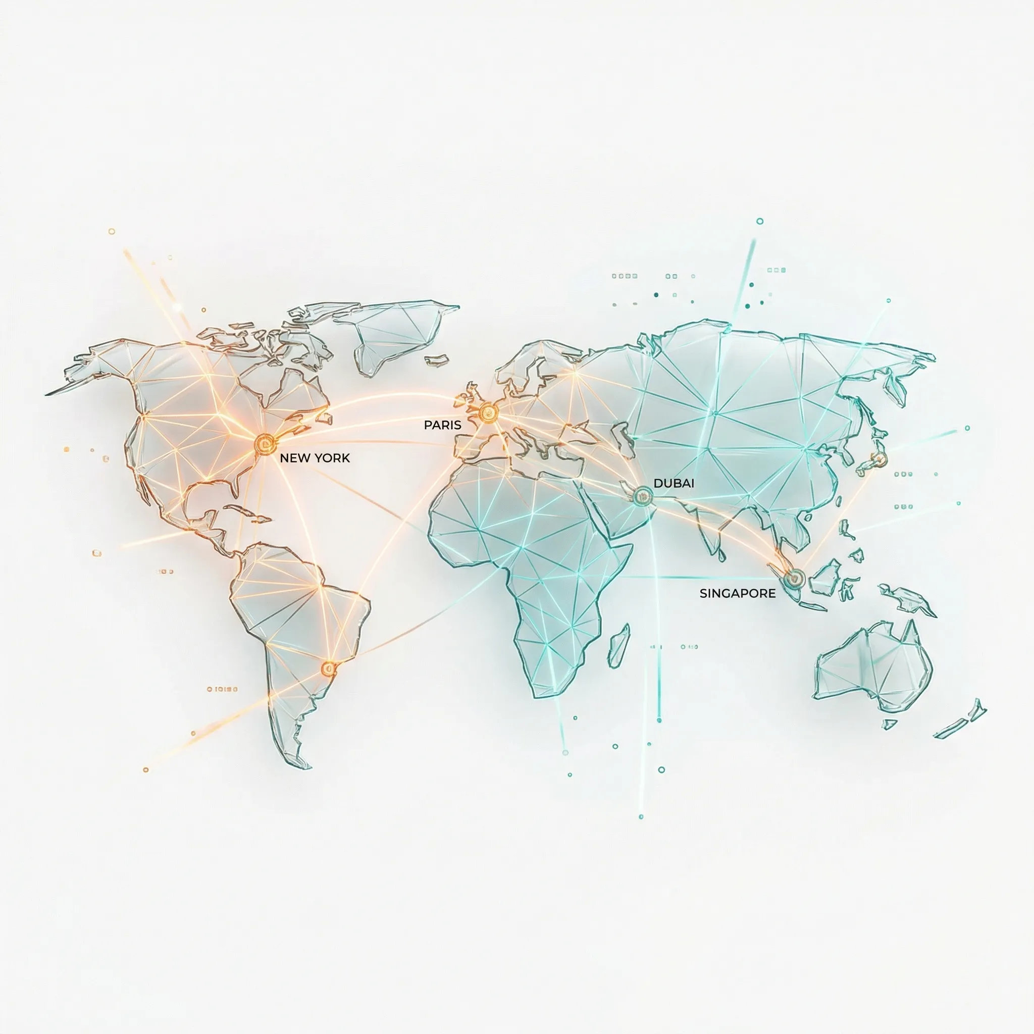 Carte du monde connectée